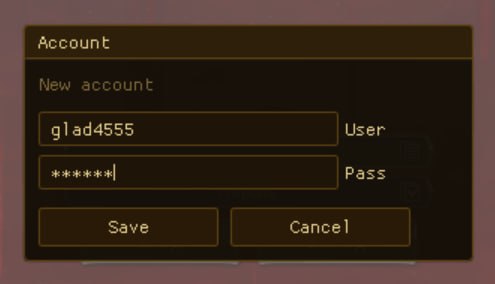 Save account window